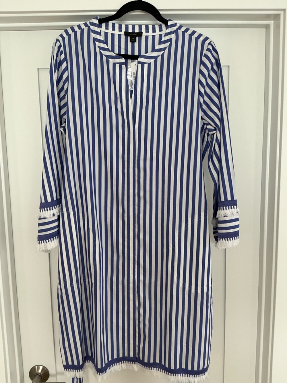 NWT J. Crew Blue and White Striped dress with pockets. - Picture 5 of 8